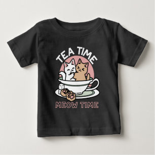 Cuddling Kitties in a Cup - Adorable Tea Time Baby T-Shirt