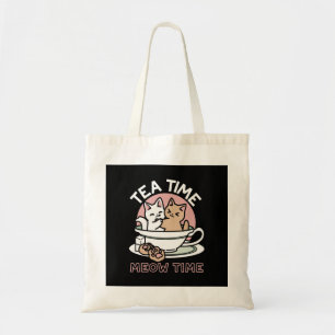 Cuddling Kitties in a Cup - Adorable Tea Time Tote Bag