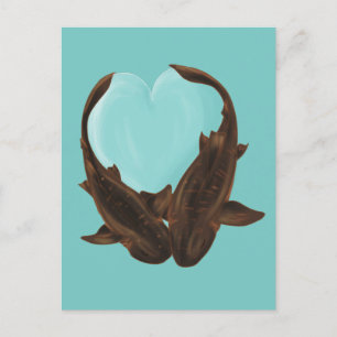 Cuddling Nurse Sharks Postcard