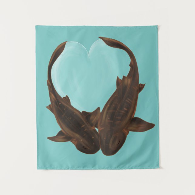 Cuddling Nurse Sharks Tapestry (Front)