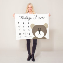 Cuddly Bear Milestone Blanket