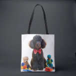 Cuddly Black Poodle Chenille Tote Bag<br><div class="desc">Carry a little bit of comfort and charm wherever you go with the Cuddly Black Poodle Chenille Tote Bag. This delightful tote features an adorable black poodle made from soft chenille fabric, perfectly capturing the fluffy texture of the poodle's coat. Wearing a stylish black bow, the poodle sits sweetly on...</div>