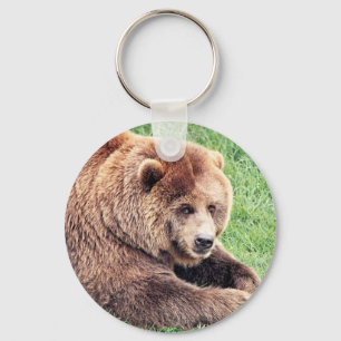 Cuddly Brown Bear Photograph Key Ring