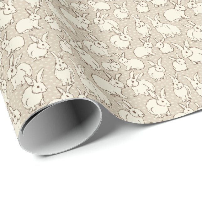 Cuddly Bunny Rabbits Bonanza - bunnies pattern.  Wrapping Paper (Roll Corner)