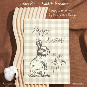 Cuddly Bunny Rabbits Bonanza - Happy Easter. Holiday Card