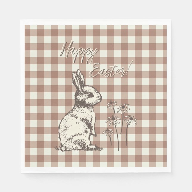 Cuddly Bunny Rabbits Bonanza - Happy Easter. Napkin (Front)