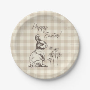 Cuddly Bunny Rabbits Bonanza - Happy Easter. Paper Plate