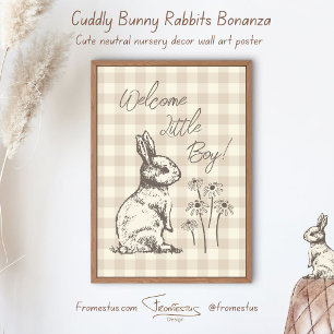Cuddly Bunny Rabbits Bonanza - new baby boy. Poster