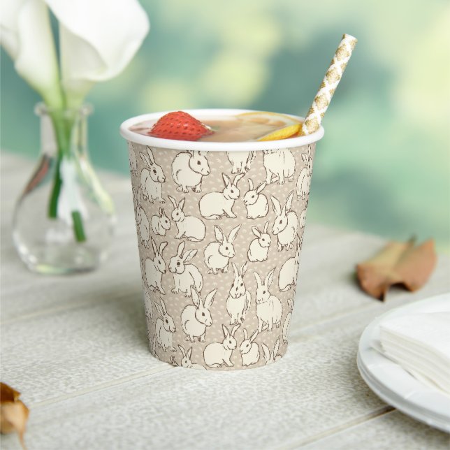 Cuddly Bunny Rabbits Bonanza - pattern.   Paper Cups (Insitu)