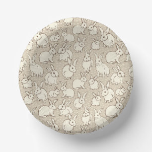 Cuddly Bunny Rabbits Bonanza - pattern. Paper Plate