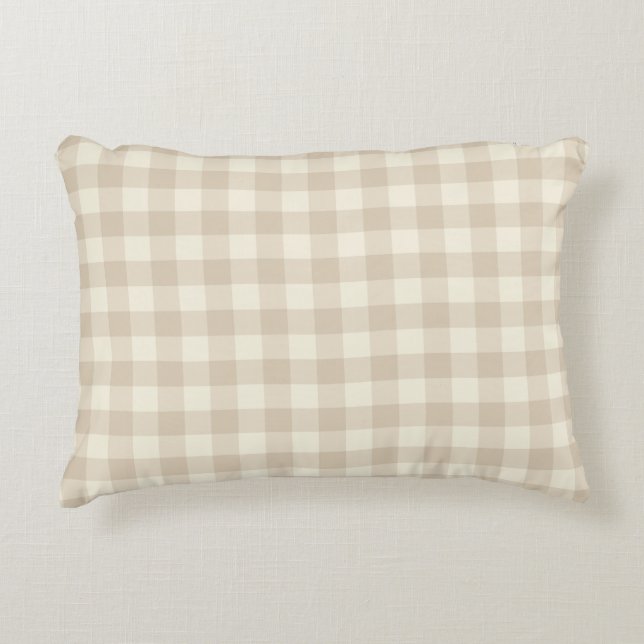 Cuddly Bunny Rabbits Gingham - neutral pattern.   Decorative Cushion (Front)
