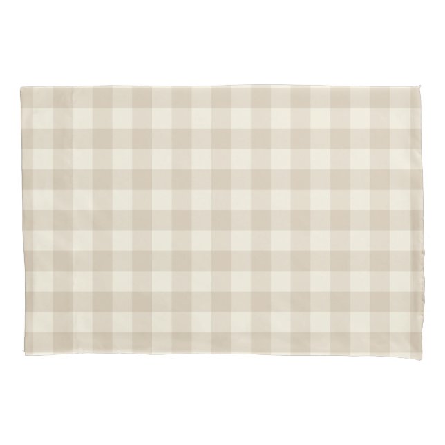 Cuddly Bunny Rabbits Gingham - neutral pattern. Pillowcase (Front)