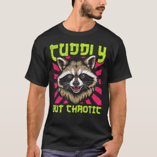 Cuddly But Chaotic Retro Racoon T-Shirt