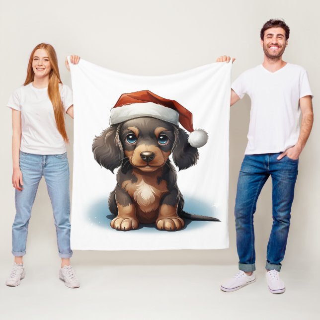 🐾 Cuddly Canine Christmas Fleece Blanket 🎅 (In Situ)