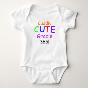 Cuddly Cute 365 Baby Girl Shirt Personalise NAME