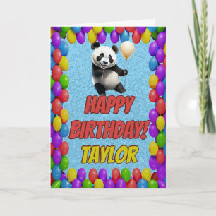 Cuddly Cute Panda Bear Greeting Happy Birthday Card