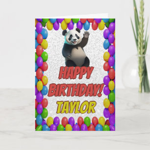 Cuddly Cute Panda Bear Greeting Happy Birthday Card