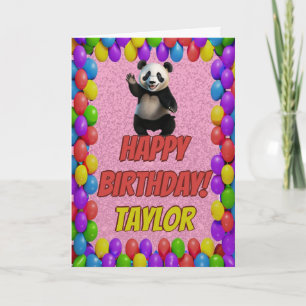 Cuddly Cute Panda Bear Greeting Happy Birthday Card