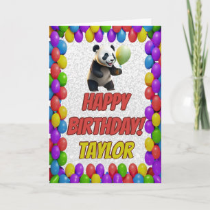 Cuddly Cute Panda Bear Greeting Happy Birthday Card