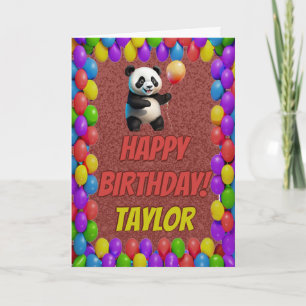 Cuddly Cute Panda Bear Greeting Happy Birthday Card