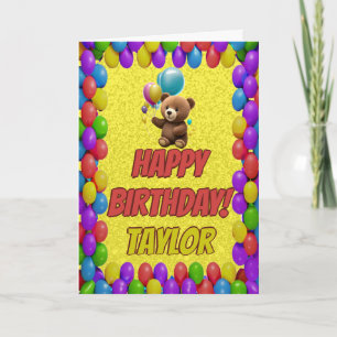 Cuddly Cute Teddy Bear Greeting Happy Birthday Card