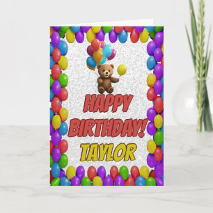 Cuddly Cute Teddy Bear Greeting Happy Birthday Card