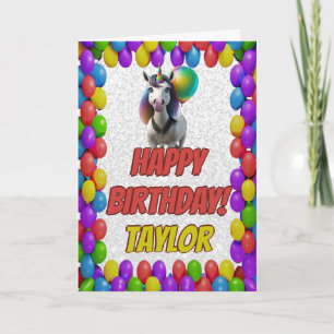 Cuddly Cute Unicorn Greeting Happy Birthday Card