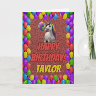 Cuddly Cute Unicorn Greeting Happy Birthday Card