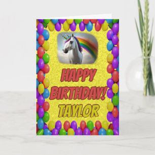 Cuddly Cute Unicorn Greeting Happy Birthday Card