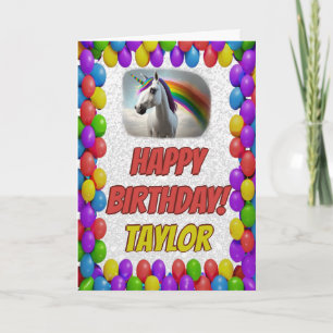 Cuddly Cute Unicorn Greeting Happy Birthday Card