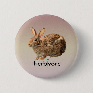 Cuddly Cute Vegan Wild Bunny Rabbit Purple 6 Cm Round Badge