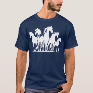 Cuddly Gang Of Horses Horses Inhe Riding Arena gir T-Shirt
