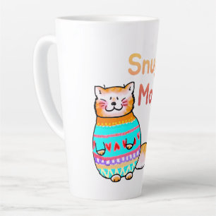 Cuddly Ginger Cat Snuggle Mode Latte Mug