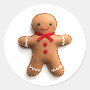 Cuddly Gingerbread Cheer Classic Round Sticker