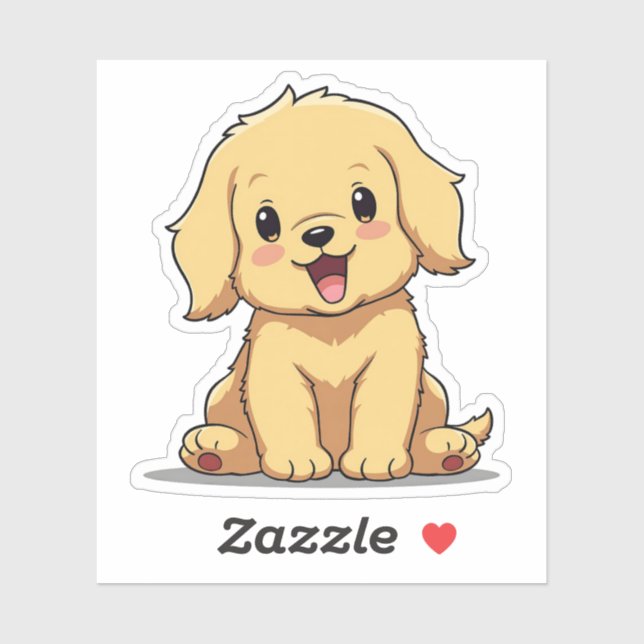 Cuddly Golden Retriever, Anime Charm, Small (Sheet)