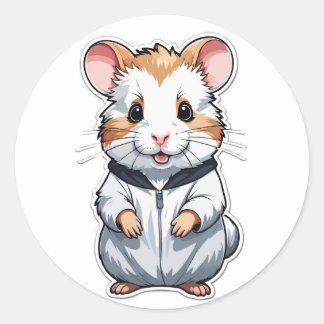 Cuddly Hamster in Hoodie - Adorable Pet Classic Round Sticker