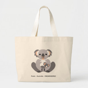 Cuddly KOALA - Australia- Endangered animal- Large Tote Bag