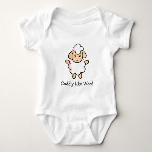 Cuddly Like Wool, Cute Sheep for Baby Girls Baby Bodysuit