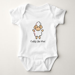 Cuddly Like Wool, Cute Sheep for Baby Girls Bodysuit