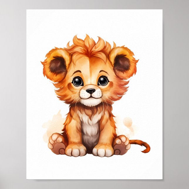Cuddly Lion Cub's Delight Nursery Kids Poster (Front)