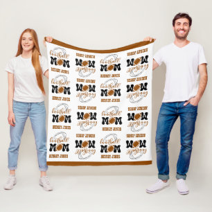 Cuddly Medium Size Football Mum Fleece Blanket