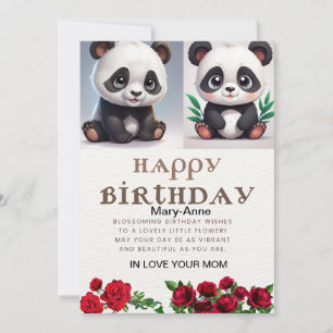 Cuddly panda, Birthday Card Writable