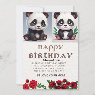 Cuddly panda, Birthday Card Writable