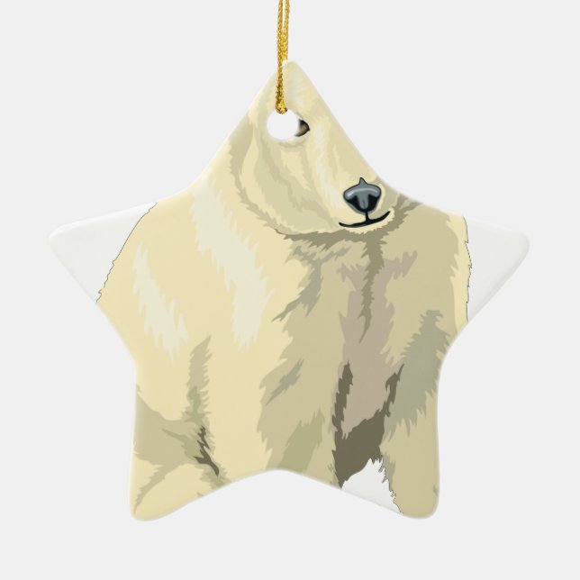 Cuddly  Polar Bear Ceramic Tree Decoration (Front)
