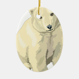 Cuddly  Polar Bear Ceramic Tree Decoration