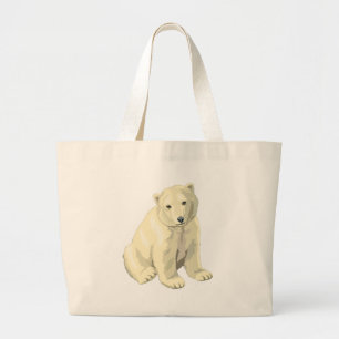 Cuddly  Polar Bear Large Tote Bag