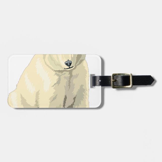 Cuddly  Polar Bear Luggage Tag (Front Horizontal)