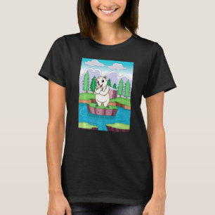 Cuddly Polar Bear On A Small Island On A Lake T-Shirt