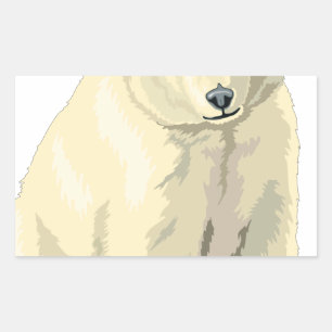 Cuddly  Polar Bear Rectangular Sticker