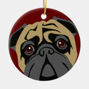 Cuddly Pug Ceramic Ornament